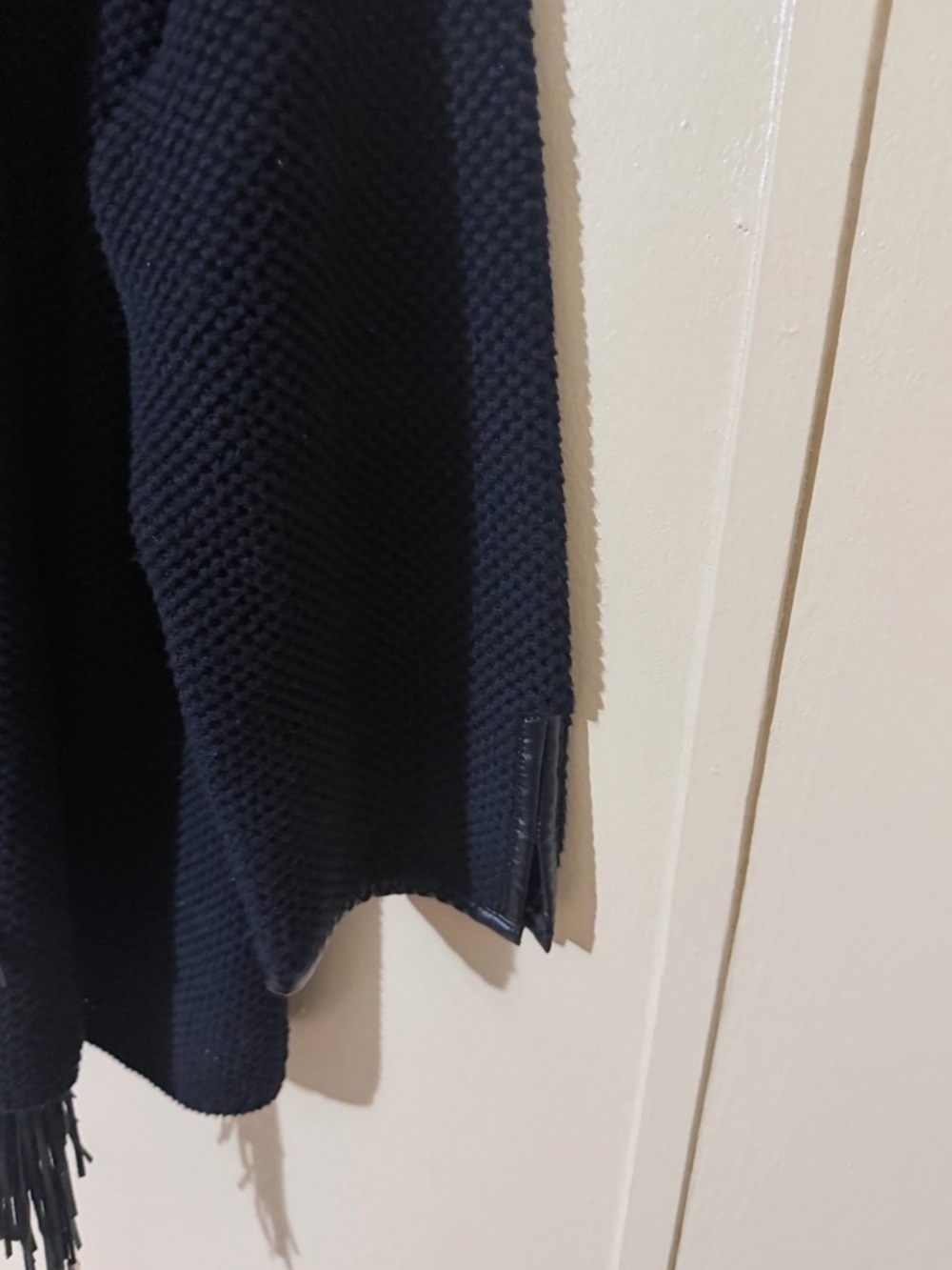 Chico's Black V-Neck Fringe Knit Sweater - Picture 4 of 10
